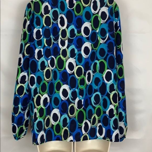 Pappagallo blue print tunic blouse - Picture 5 of 8